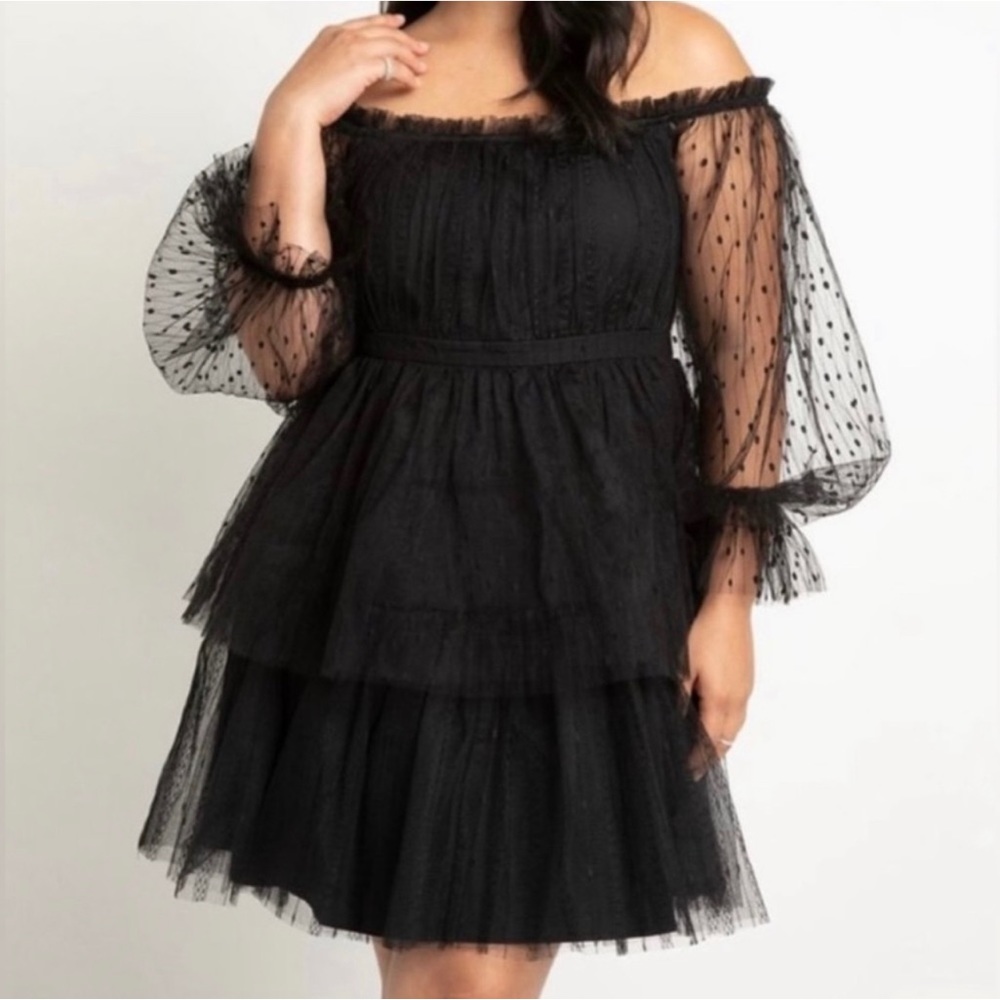 Eloquii Black Long Sleeve Dress